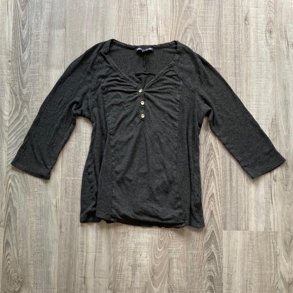 Ultra Soft Drapey Grey Henley